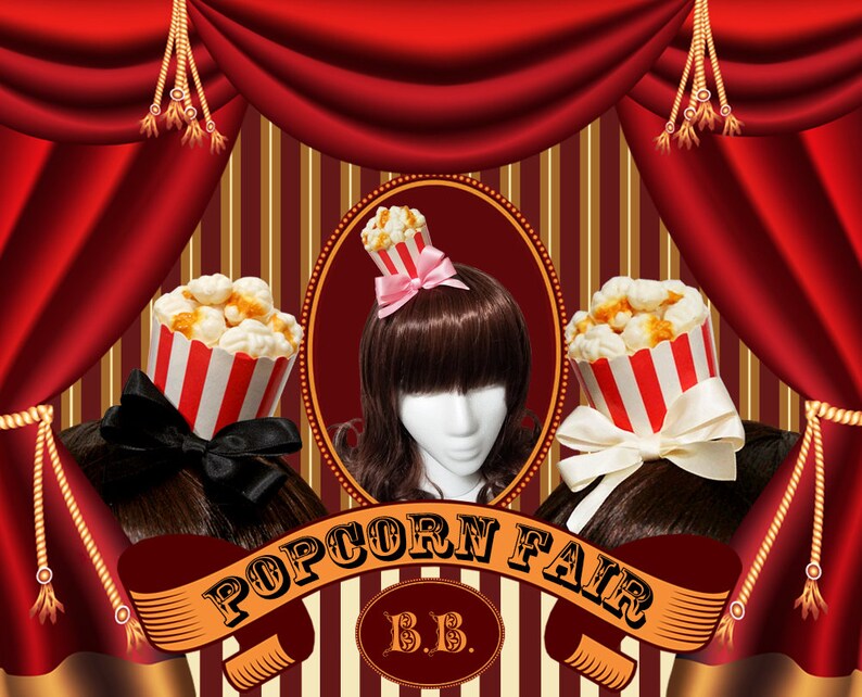 Mini Carnival Popcorn Bucket Hair Clip 7 Bow Colors Etsy