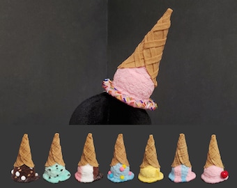 Upside Down Melted Ice Cream Cone Fascinator or Desk Decor ~ 20+ Flavors Available! ~ Made to Order