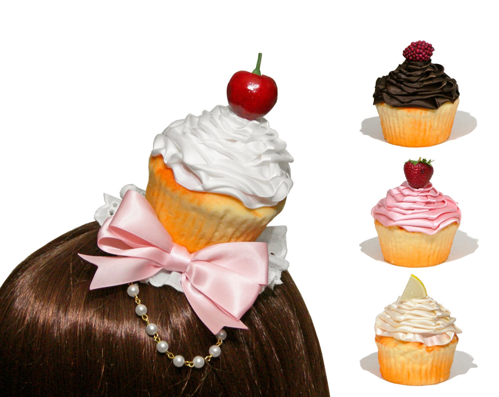 Sweet Swirled Cupcake Hair Clips and Headbands Variety of Etsy