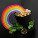 St. Patricks Day Rainbow and Pot of Gold with Shamrocks Top Hat Fascinator ~ Made to Order