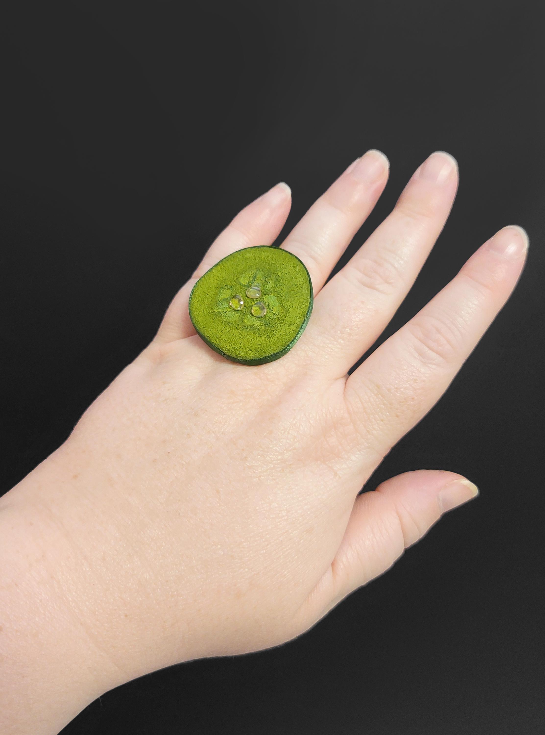 Dill Pickle Slice Jeweled Ring Made To Order Etsy dill-pickle-slice-jeweled-ring-made-to-order-etsy