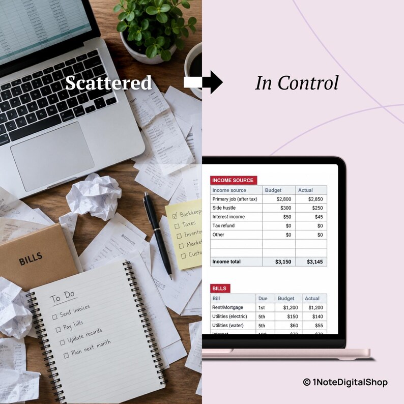 Planner Pages Onenote Onenote Template Bill Calendar & Bill Tracker, Due Date Organizer, Week ...
