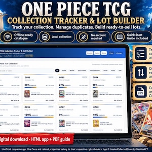 One Piece TCG Collection Tracker & Lot Builder - Offline HTML App