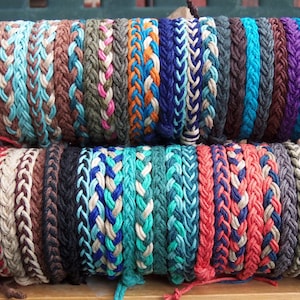 Braided Hemp Anklet bracelet Custom Colors Hippie surfer Boho braided Beach layering Stacking jewelry Men Women All & all ages