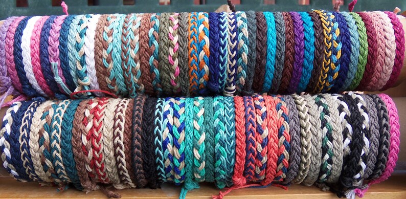 Braided Hemp Anklet bracelet Custom Colors Hippie surfer Boho braided Beach layering Stacking jewelry Men Women All & all ages 