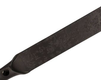Black Rose Spanking Paddle - Black Spanking Paddle - Leather Paddle - BDSM Paddle - Spanking Strap - Valentines Paddle