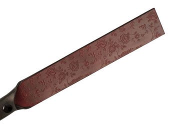 Rose Red Spanking Paddle - Red Spanking Paddle - Leather Paddle - BDSM Paddle - Spanking Strap - Rose Paddle - Valentines Paddle