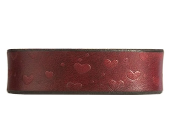 Cock Ring - BDSM Cock Ring - Leather Cock Ring -  Red Leather Cock Ring - Arab Strap - CBT Strap - HEARTS