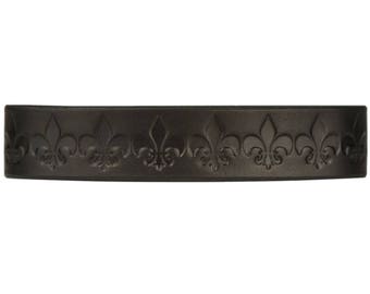 BDSM Collar - Black Leather Choker - Gothic Choker - Leather Choker - Slave Collar -  Bondage Collar - Fleur De Lis