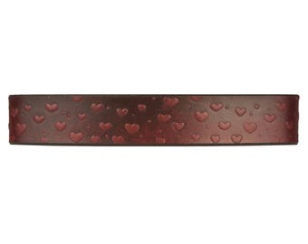 BDSM Kragen - rot Leder - Gothic - Leder-Halsband - Slave-Kragen - Bondage-Kragen - Herz Kragen