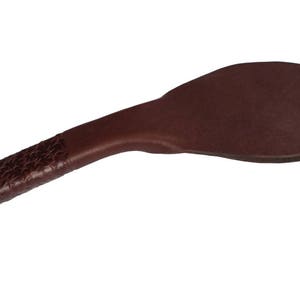 Spanking Paddle Leather Paddle BDSM Paddle Black Spanking Paddle Thorns Ebony & Brass image 5