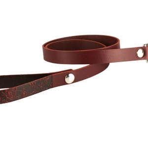 BDSM Leash Bondage Leash Slave Leash Leather Leash Rose Leather Leash image 2