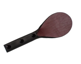 BDSM Paddle - Spanking Paddle - Red Black Spanking Paddle - Gothic Spanking Paddle -  Leather Paddle - Ebony - Bordeaux