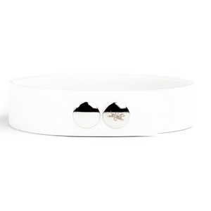 White Bondage Collar White Slave Collar White Leather Collar White Cosplay Collar White PetPlay Collar White BDSM Collar image 2