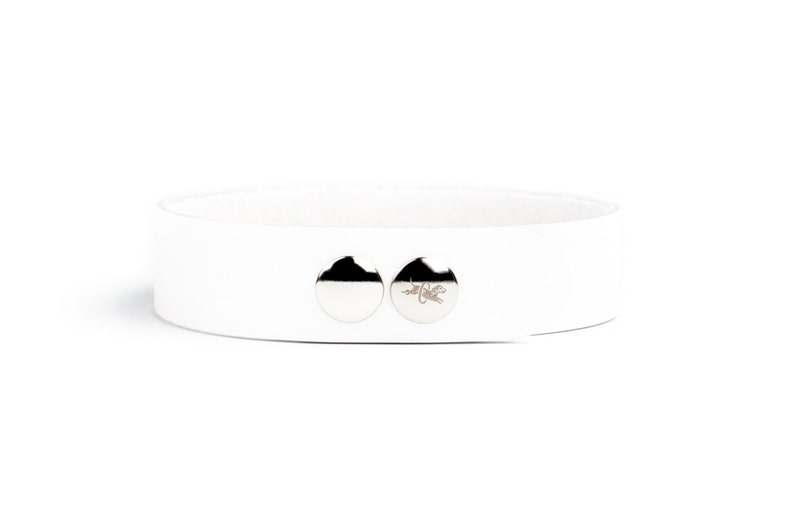 White Bondage Collar White Slave Collar White Leather Collar White Cosplay Collar White PetPlay Collar White BDSM Collar image 2