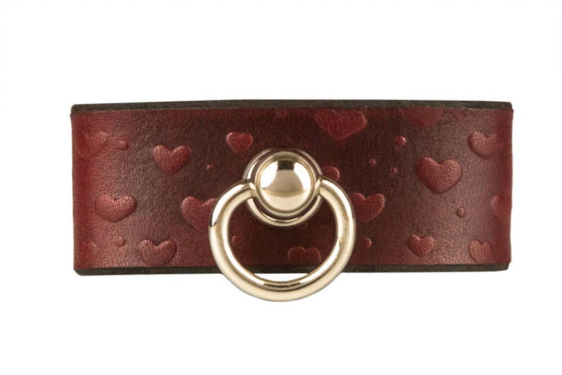Ball Stretcher Red Ball Stretcher Red Leather Ball Stretcher Leather Ball Stretcher CBT stretcher Hearts image 1