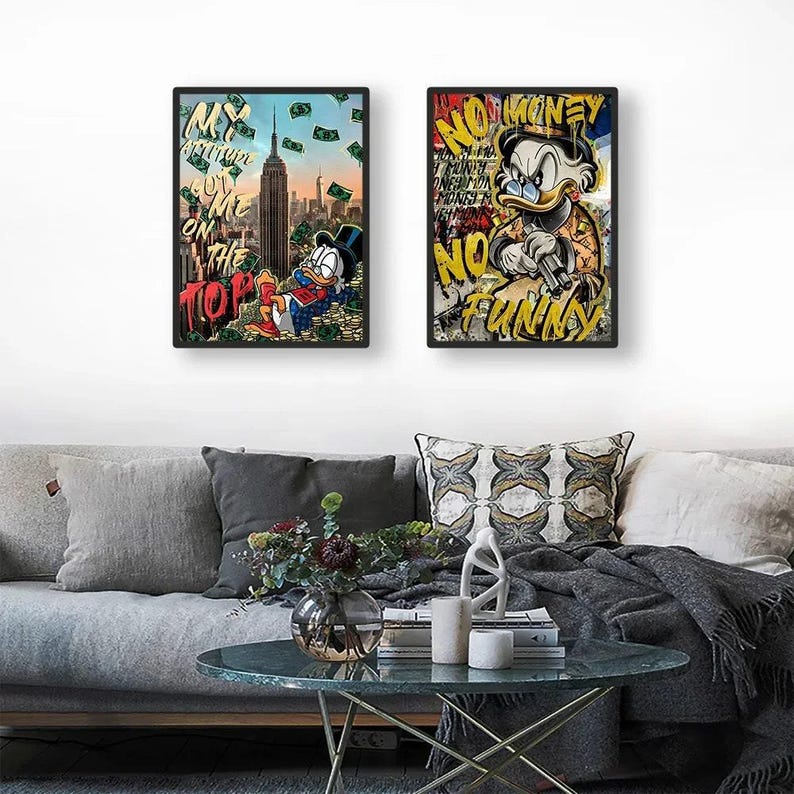 Alec Monopoly Donald Duck Home Living Room Bedroom Art Poster Street ...