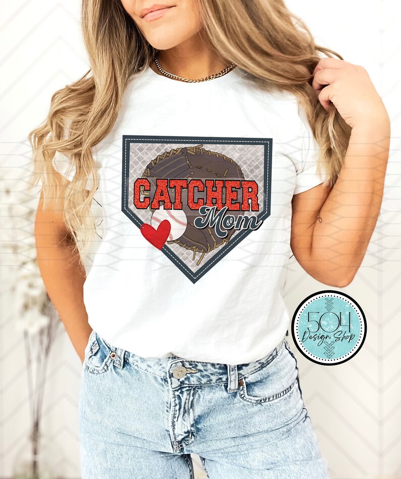 Baseball Catcher Mom PNG, Baseball Sublimation Shirt Design, Baseball