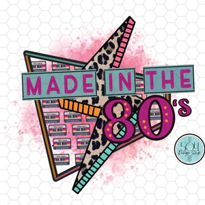 Feito no PNG dos anos 80, design de sublimação de parafuso clareador com estampa de leopardo retrô, camisa de festa de aniversário de bebê dos anos 80, design de chapéu de sublimação