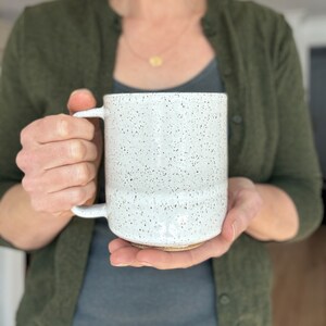 Large White Handmade Ceramic Mugs