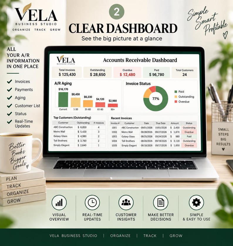 Outil de suivi des comptes clients Excel / Suivi des factures et des ...