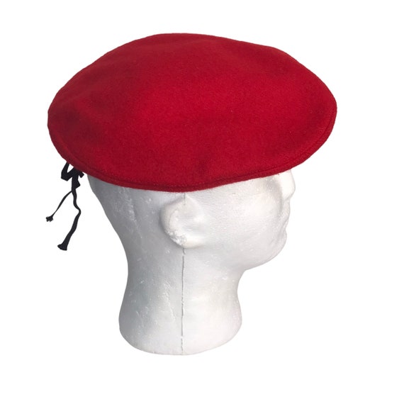 Vintage Small Red Wool Beret Hat Official Head We… - image 4