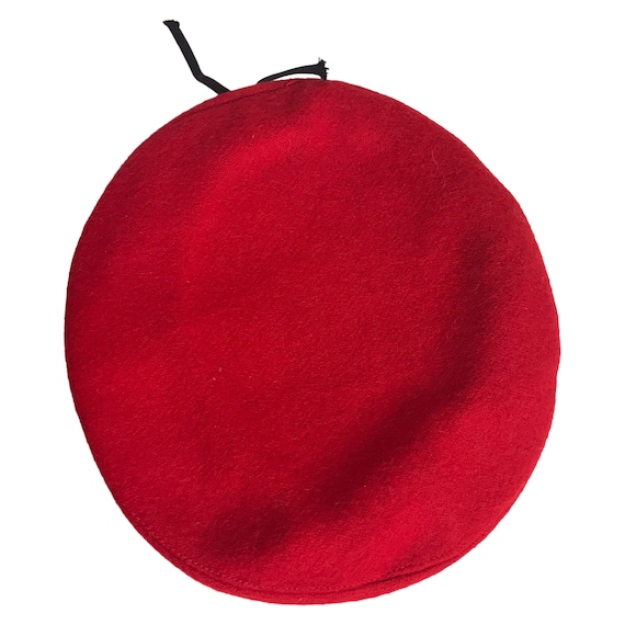 Vintage Small Red Wool Beret Hat Official Head We… - image 3