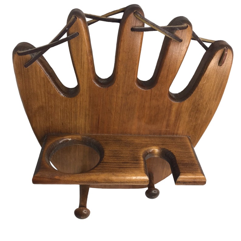 Wood Baseball Glove Wall Shelf Rack Organizer Sports Softball Etsy