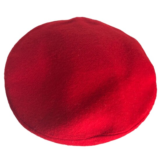 Vintage Small Red Wool Beret Hat Official Head We… - image 6