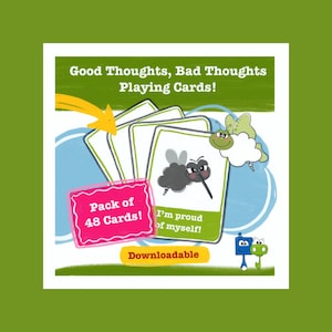 Daten & Dash Gedanken-Tausch-Kartenspiel, Emotionale Intelligenz, CBT Spiel, Kinderspiel, Gedankenlernspiel, Spiel für Therapeuten