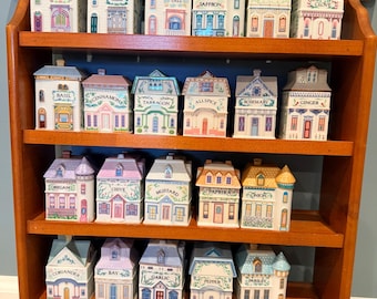 Lennox Village 1989 spice jars and rack made in Taiwan