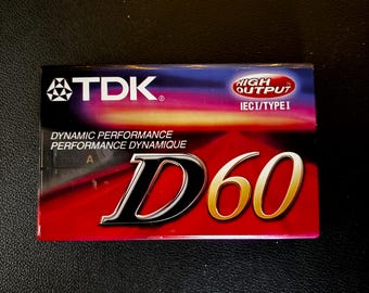 TDK D 60 Blank Cassette (1998) Brand New Factory Sealed