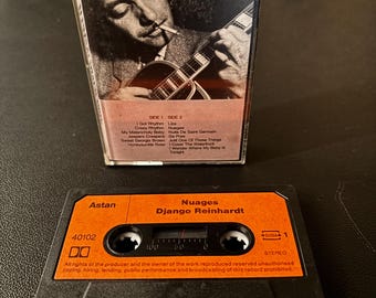 Django Reinhardt Nuages Cassette Tape Astan Records 1984 German Pressing Orange Paper Label Import