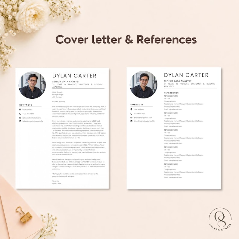 Modern Resume Template for Data Analyst, Canva CV Template With Photo ...