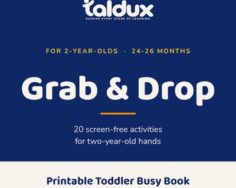 Toddler Busy Book Printable, 2 Year Old Activities, Quiet Book PDF, Screen Free Fine Motor Skills Toddler, 24-26 Months, Letter + A4