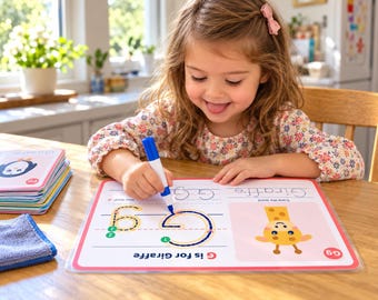 Alphabet Tracing Cards: Animals Themed Alphabet Flashcards for Home School Curriculum. Homeschooling Preschool Kindergarten Printables