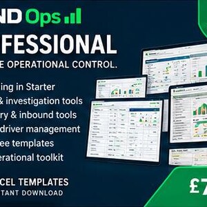 May include: A digital marketing graphic for BOND Ops Professional software featuring a dark blue background with white text, green accents, and multiple screen displays showing data dashboards, inventory tools, and operational control charts.