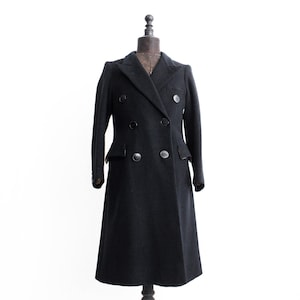 1940s Tailored Wool Coat Double Breasted . Antique Wool Jacket French Vintage Heritage Style