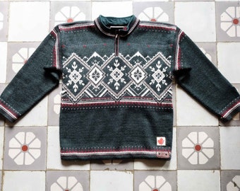 DALE OF NORWAY Nordic Sweater 1970s . Norwegian Half Neck Knit .