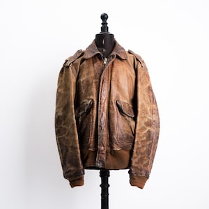 70s German Leather Flight Jacket - Etsy