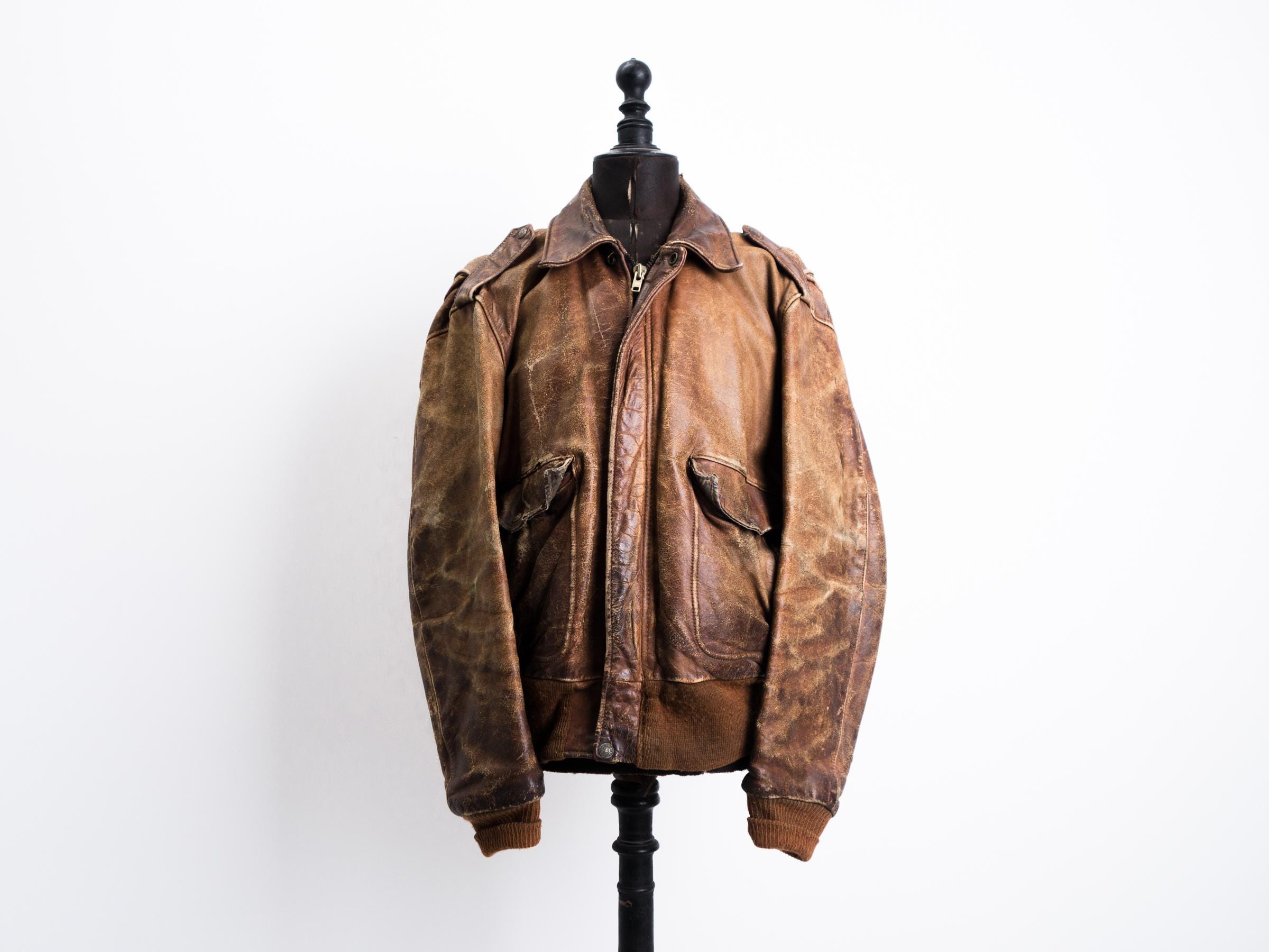70s German Leather Flight Jacket - Etsy