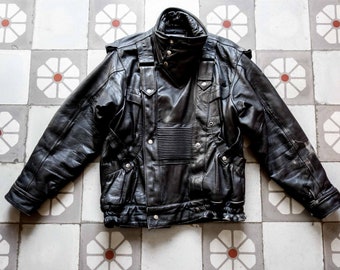 MOTO CUIR Swedish Motorcycle Jacket Replica 1980s . Punk MOTO CUIR Swedish Motorcycle Jacket Replica 1980s . Punk