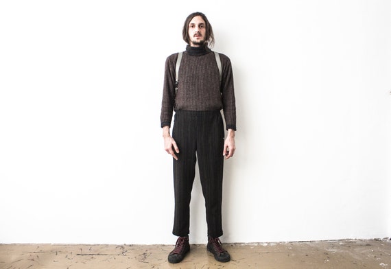 1970s Jogging Pants . Stripped Elastic Waist Pants