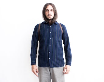 Vintage Striped Shirt 70s . Size Small Spring Shirt Long Sleeved Size Medium . Button Up Shirt