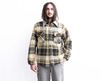 40s 50s Vintage Buffalo Plaid Mackinaw Jacket, Work Chore