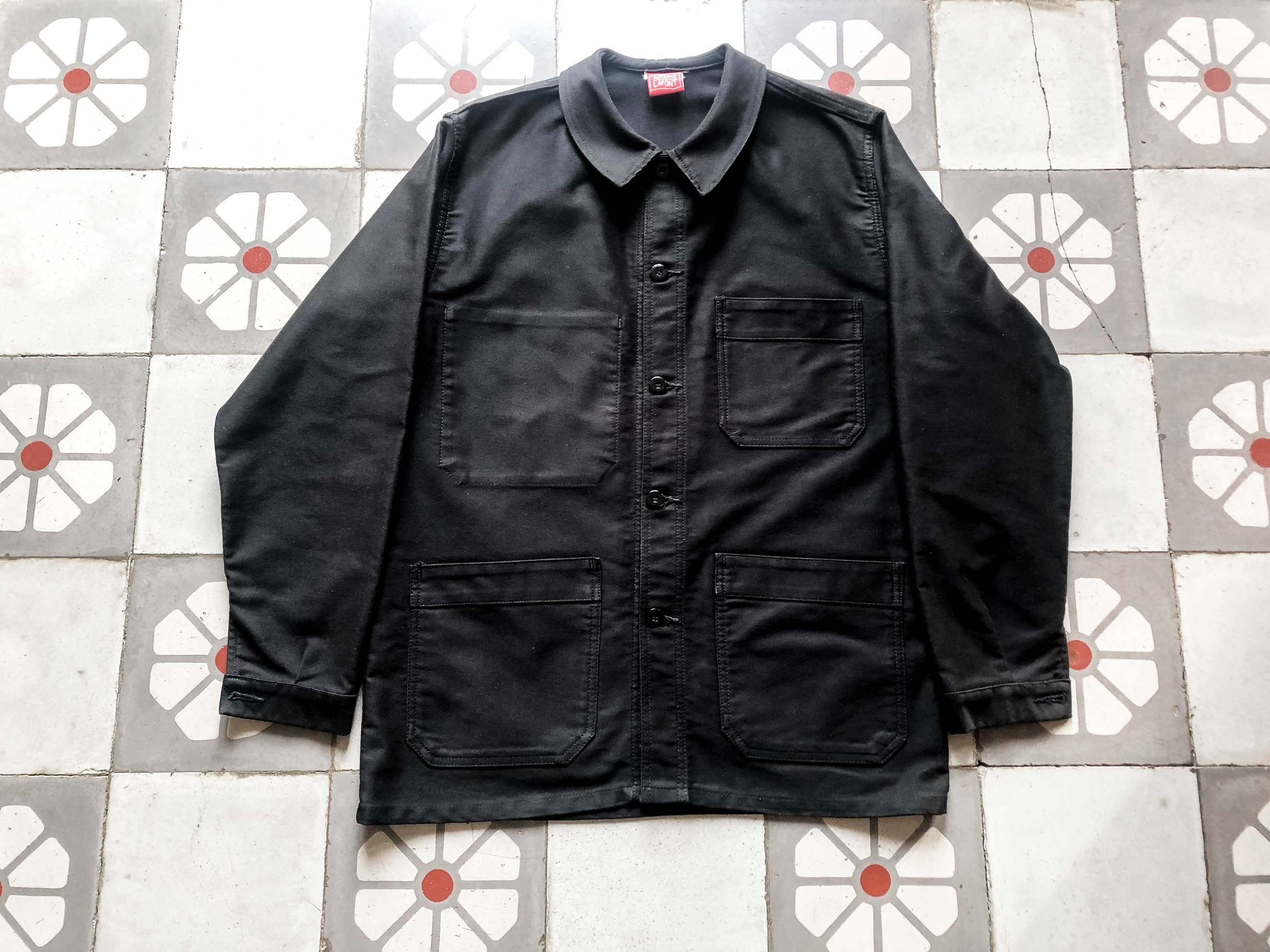 Adolphe Lafont Black Moleskin Work Jacket Deadstock____ - Etsy Adolphe Lafont Black Moleskin Work Jacket Deadstock____ - Etsy