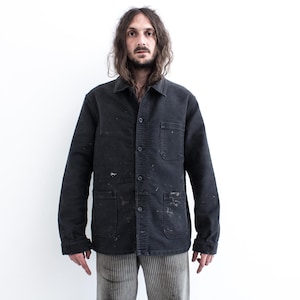 Le Laboureur Black Moleskin French Work Jacket . Rugged Chore Le Laboureur Black Moleskin French Work Jacket . Rugged Chore