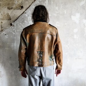 1970s Western Cowboy Biker Jacket. Distressed Avirex Style Rockabilly South West Ranch Leather Jacket image 4