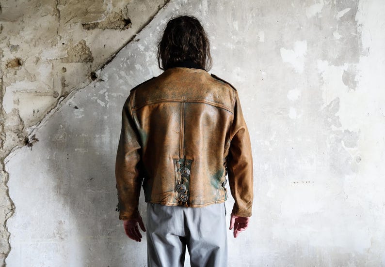 1970s Western Cowboy Biker Jacket. Distressed Avirex Style Rockabilly South West Ranch Leather Jacket image 4