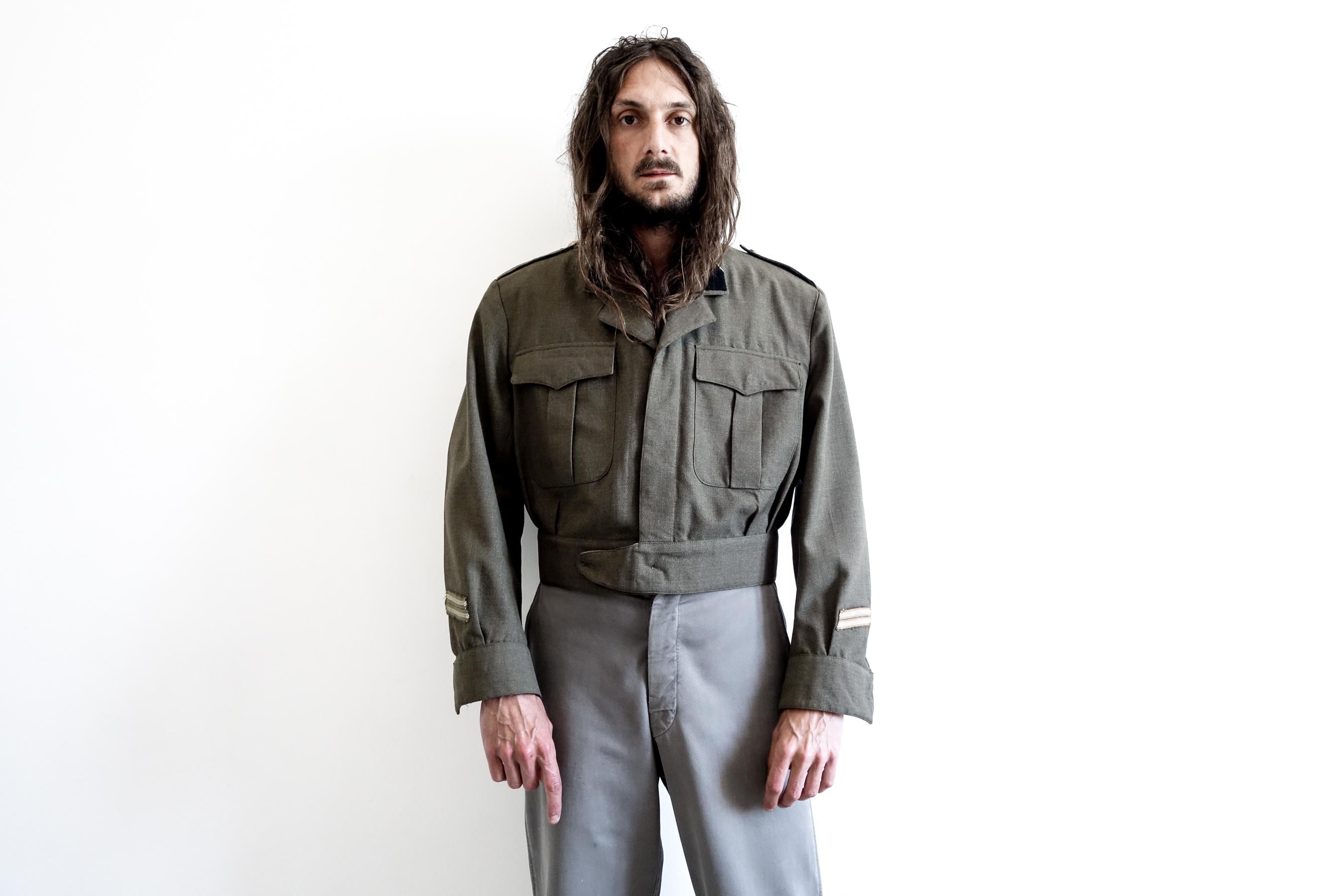 1967 Belgian Army Battledress Wool . Cropped Military Field Jacket